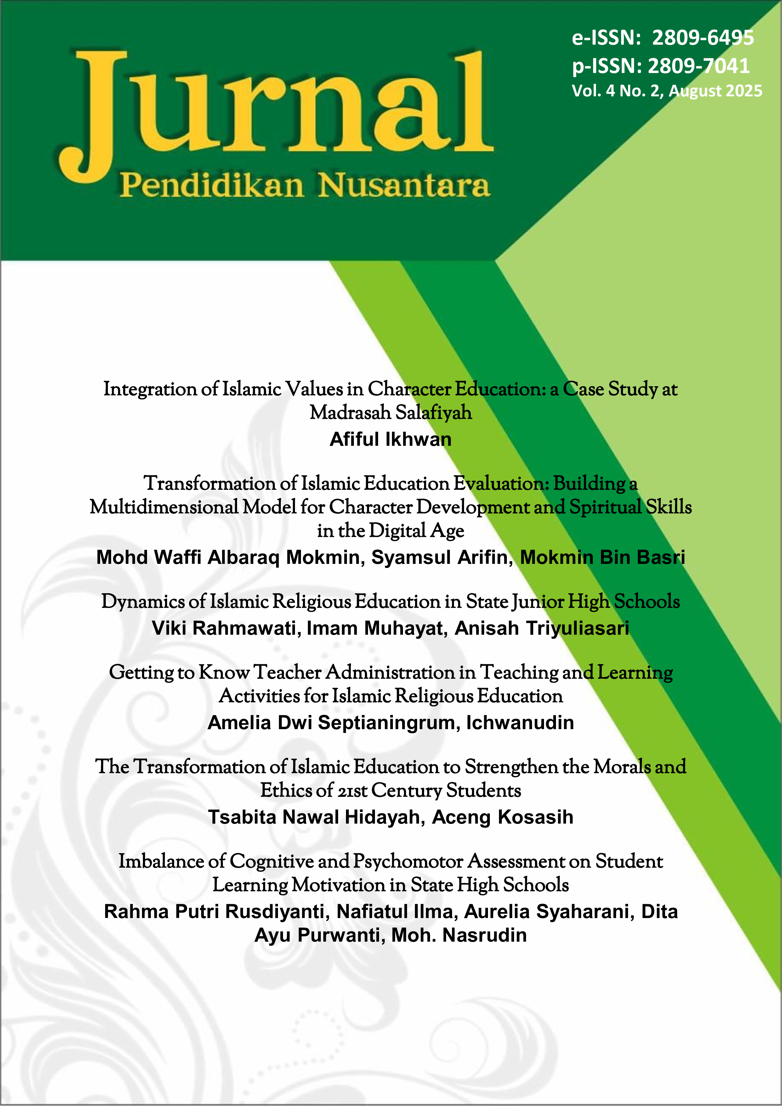 					View Vol. 4 No. 2 (2025): Jurnal Pendidikan Nusantara (May-August)
				